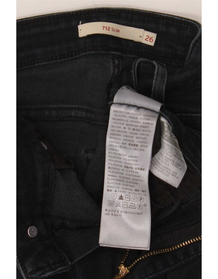 Levi's Mujer 712 Slim Jeans W26 L27 Algodón Azul Marino