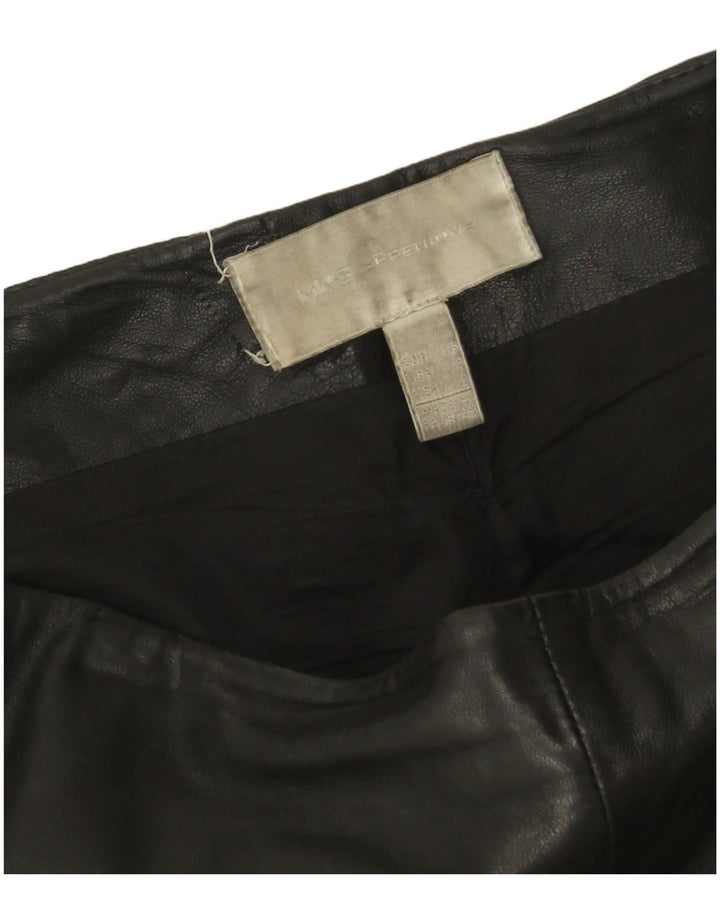 Mango Pantalones de cuero delgados para mujer EU 36 Small W24 L27 Cuero negro