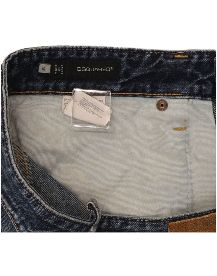 Dsquared Jeans ajustados desgastados para mujer IT 46 Large W32 L29 Algodón azul