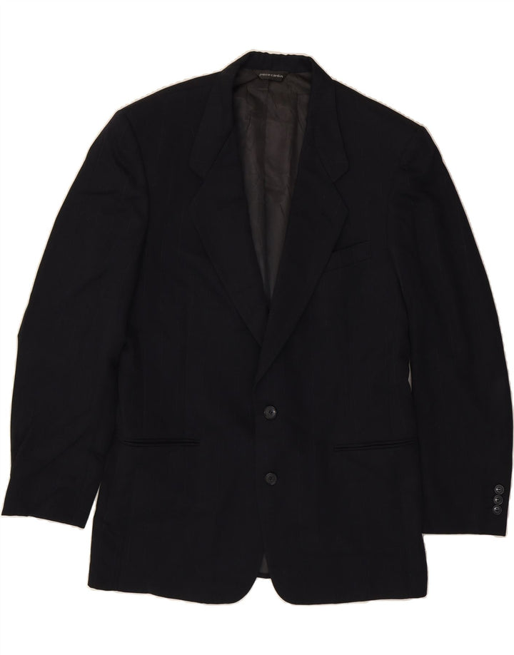 PIERRE CARDIN Mens 2 Button Blazer Jacket UK 38 Medium Navy Blue Wool Vintage Pierre Cardin and Second-Hand Pierre Cardin from Messina Hembry 