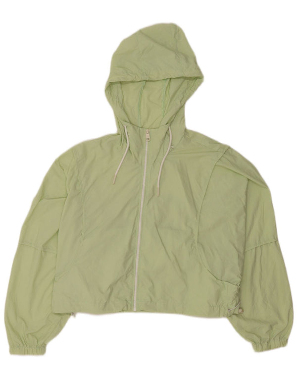 Zara Mujer Chaqueta Lluvia Extragrande Con Capucha UK 6 XS Nylon Verde