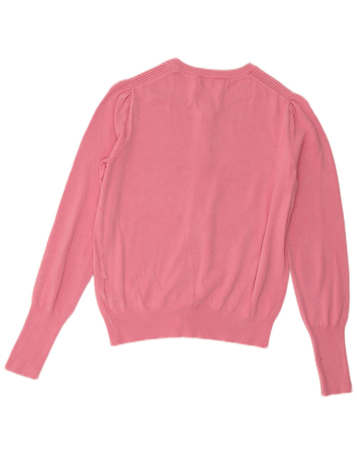 Marks & Spencer Suéter tipo cárdigan para mujer UK 8 Small Viscosa rosa