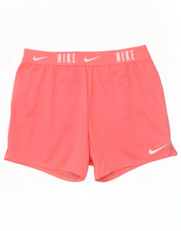 Nike Girls Dri Fit Graphic Sport Shorts 12-13 Years Large Pink Polyester