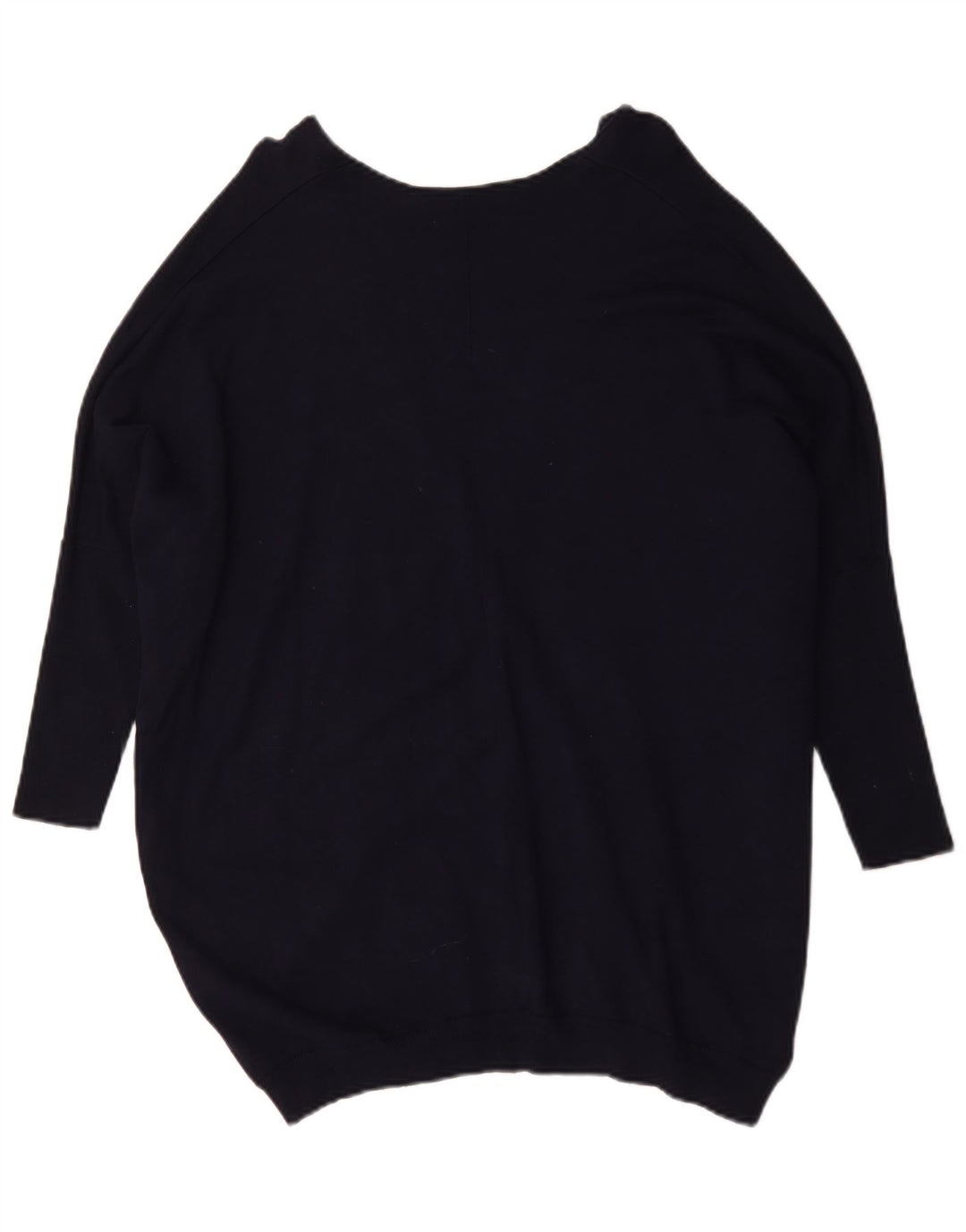 Zara Jersey oversize con cuello en V para mujer, talla 44, talla mediana, azul marino