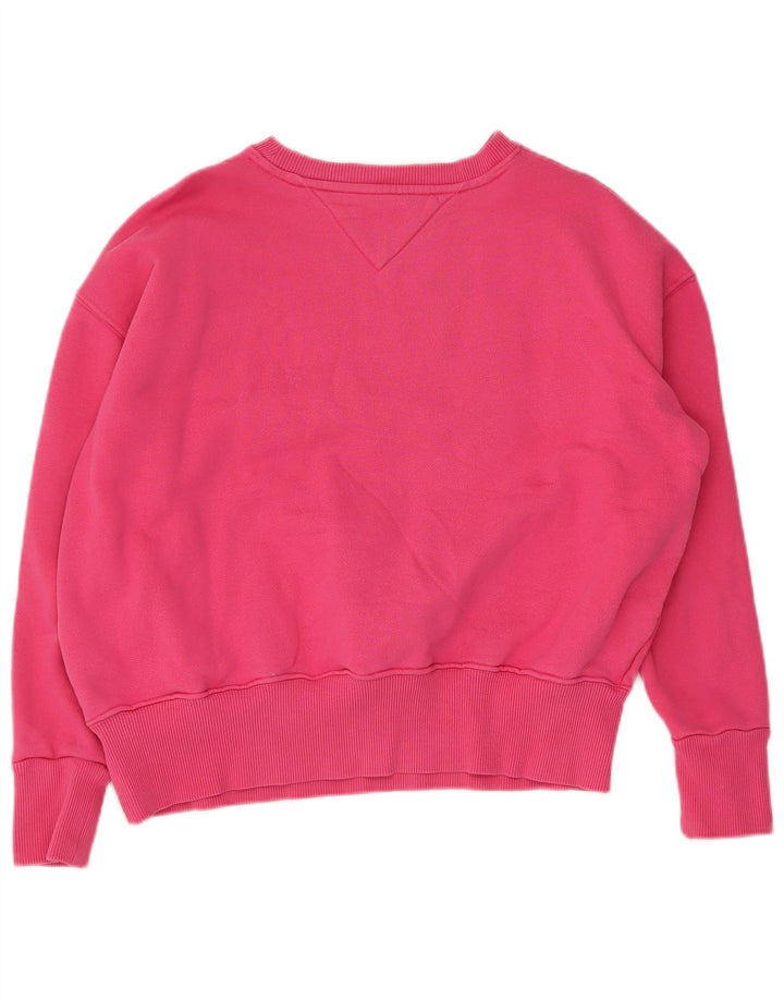 Tommy Hilfiger Sudadera de gran tamaño con estampado gráfico para mujer UK 10 Small Pink