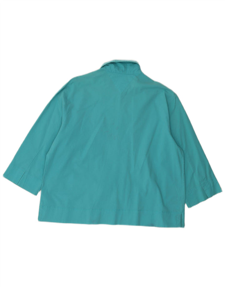 TOMMY HILFIGER Camisa de manga 3/4 para mujer US 16 2XL Algodón turquesa