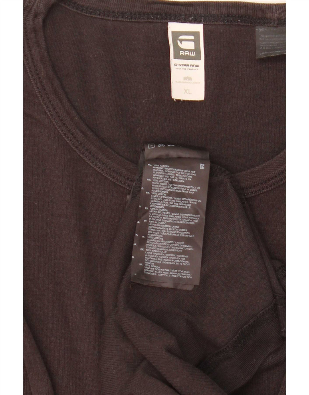 G-Star Hombre Top Manga Larga XL Algodón Negro