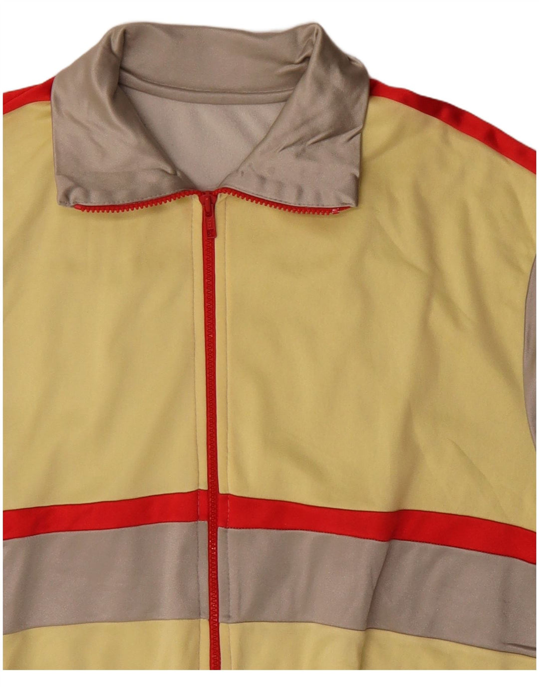 Vintage hombres chándal top chaqueta medio gris colorblock