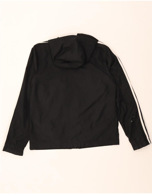 Adidas - Chaqueta de chándal con capucha para mujer, talla 40, poliéster negro grande