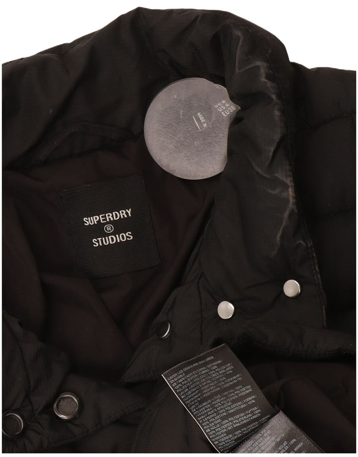 Superdry Chaqueta Acolchada Corta Para Mujer UK 8 Small Poliéster Negro