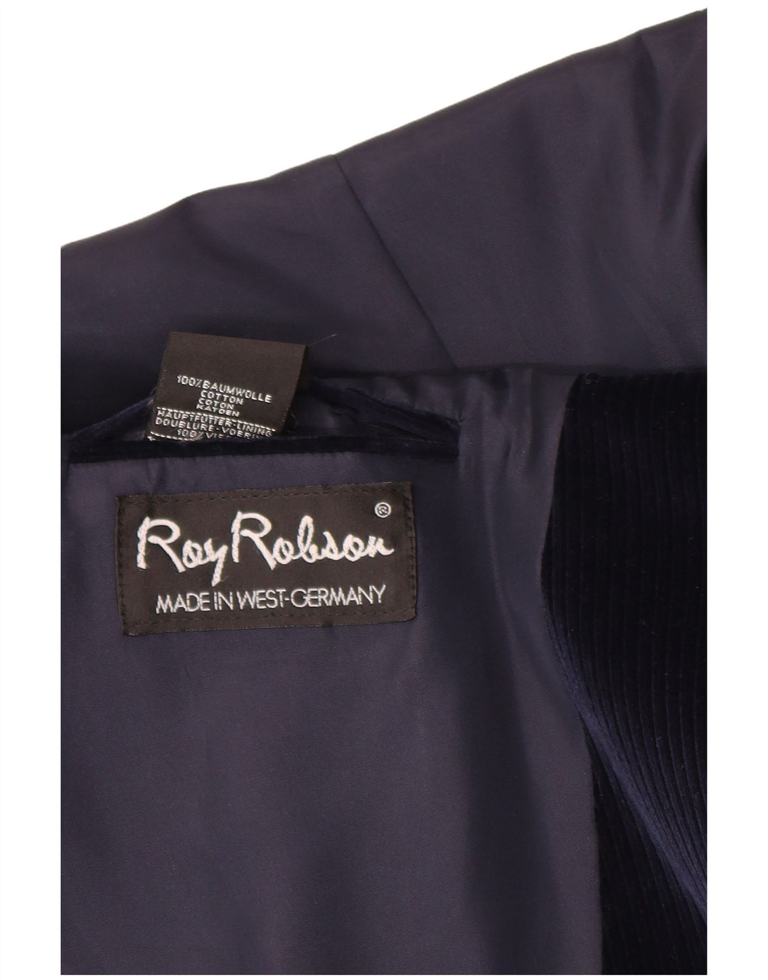 Roy Robson Chaqueta tipo blazer de pana con 2 botones para hombre UK 38 Medium Azul marino
