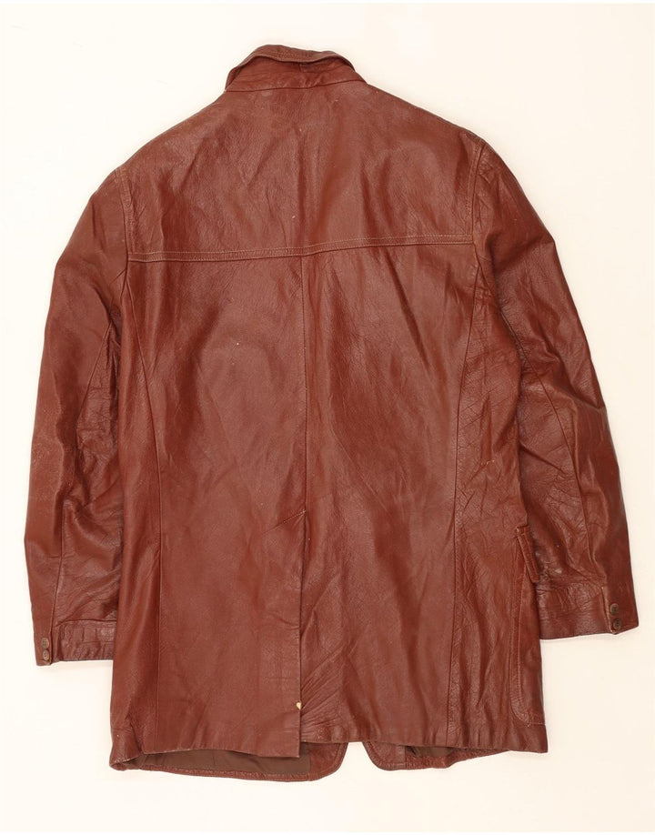 Vintage chaqueta de cuero para hombre Reino Unido 40 cuero marrón grande