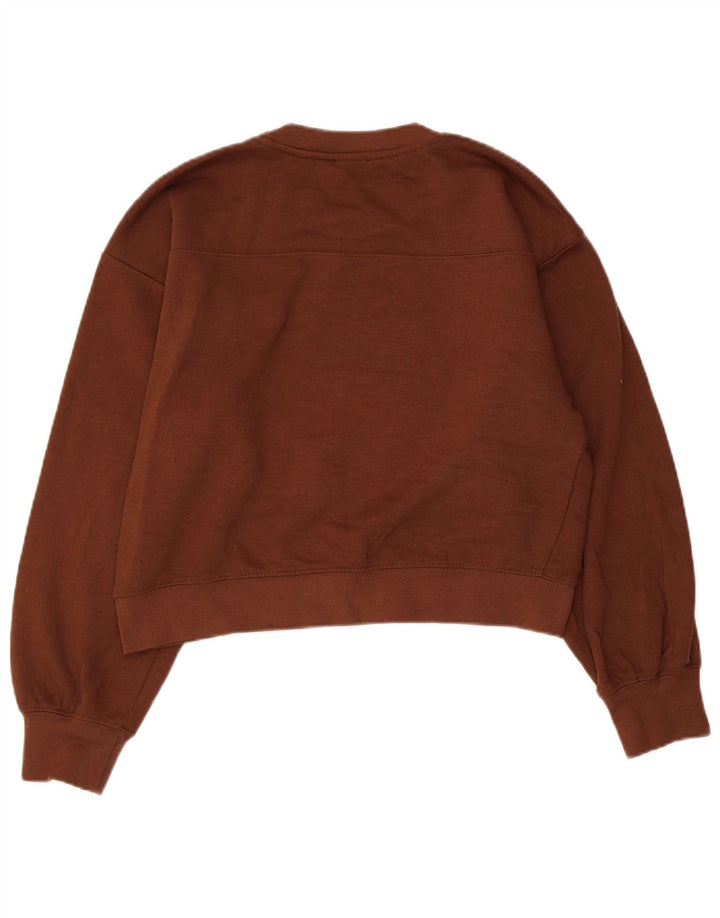 ZARA Mujer Crop Oversize Sudadera Jumper UK 10 Small Marrón