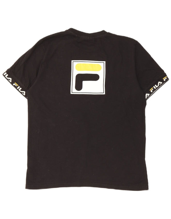 Fila Camiseta gráfica para hombre Top Medium Black Cotton