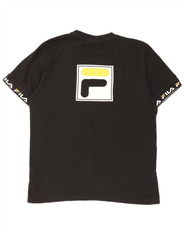 Fila Camiseta gráfica para hombre Top Medium Black Cotton