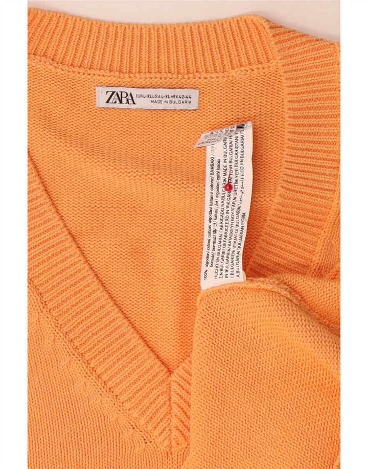 Zara Hombre Chaleco Tank Top XL Naranja Algodón