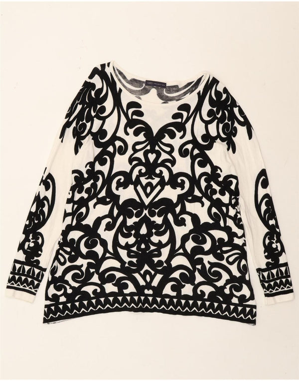 Marks & Spencer Top para mujer de manga larga UK 46 Large White Paisley Viscosa