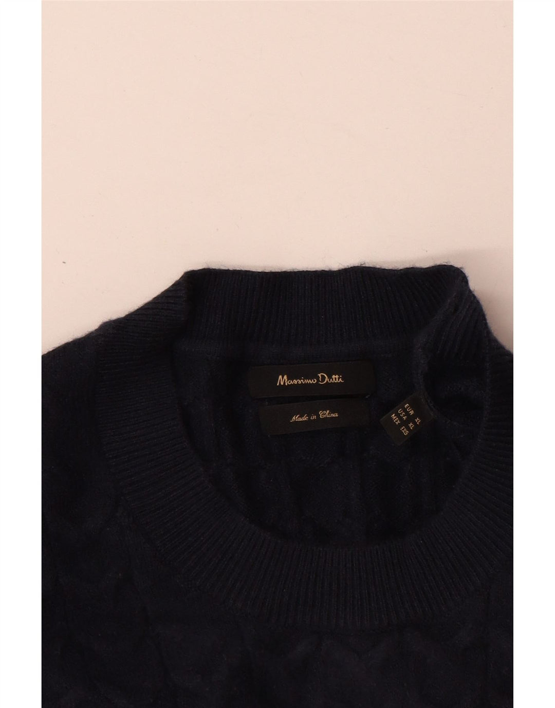Massimo Dutti Jersey Hombre Cuello Redondo XL Viscosa Azul Marino
