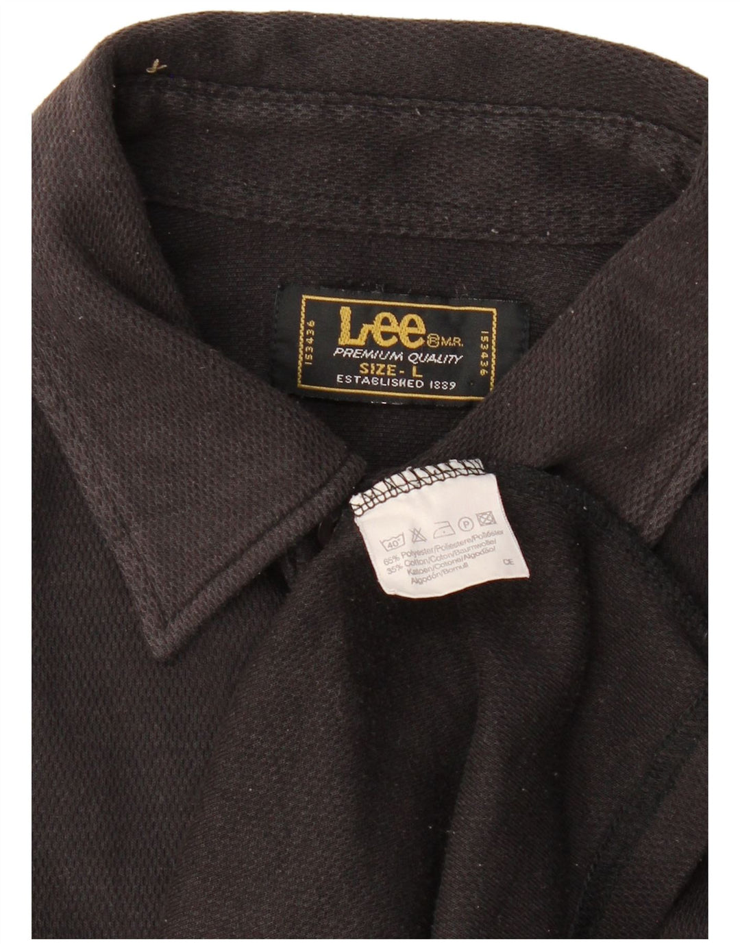 LEE Camisa Hombre Grande Poliéster Negro