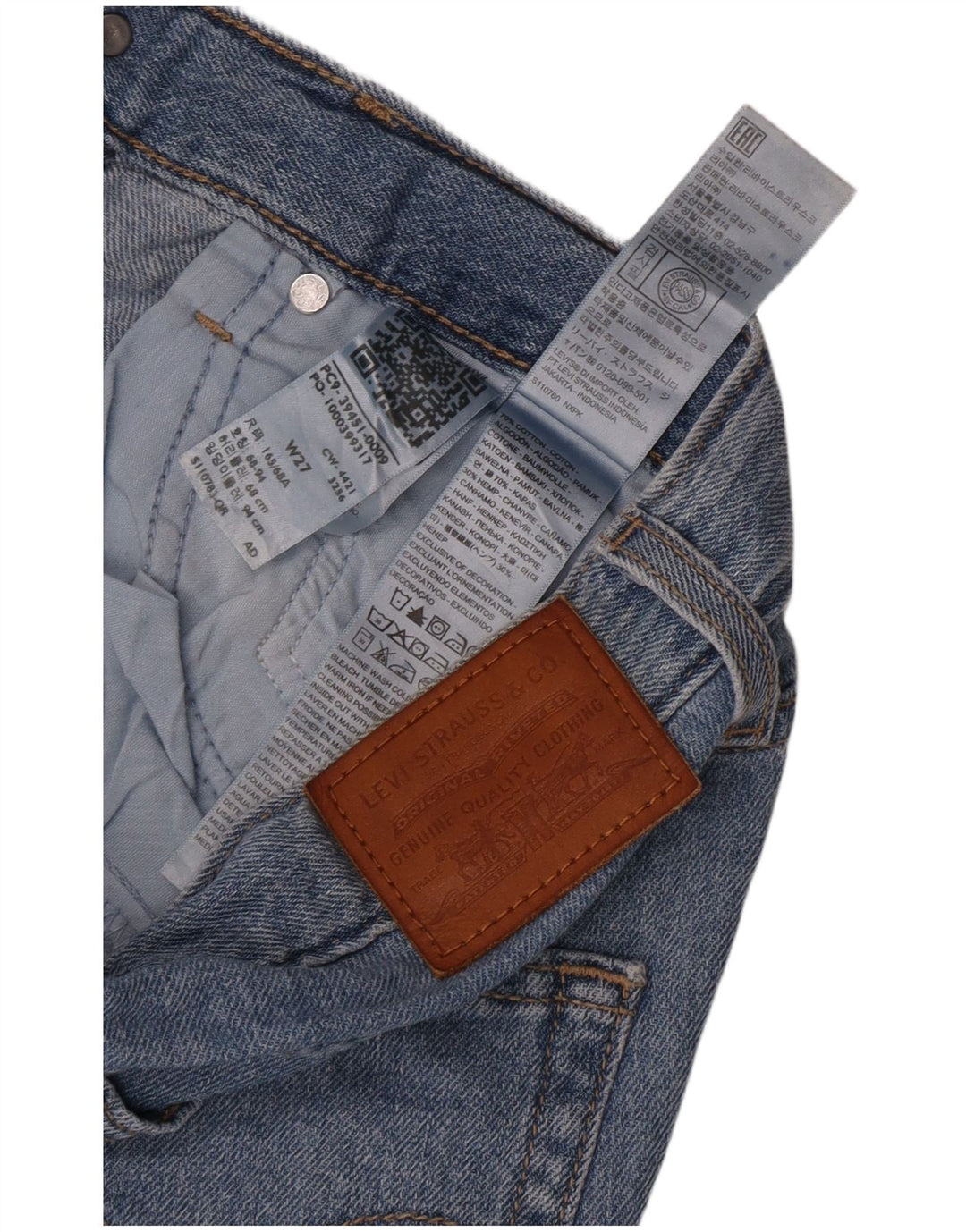 Levi's Mujer Vaqueros Cortos De Talle Alto W27 Small Blue Cotton