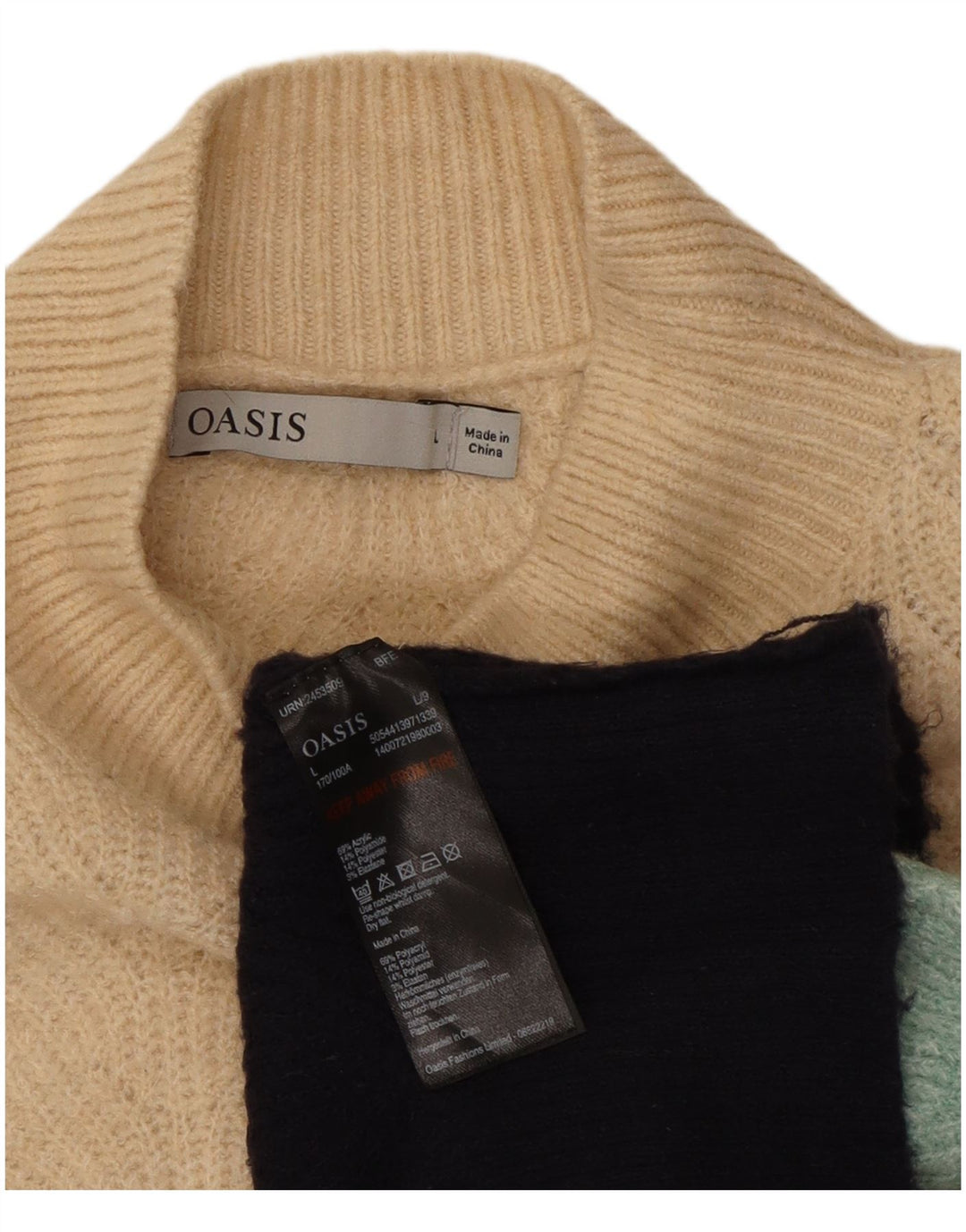 Oasis - Jersey con cuello alto para mujer, talla 40, talla grande, multicolor