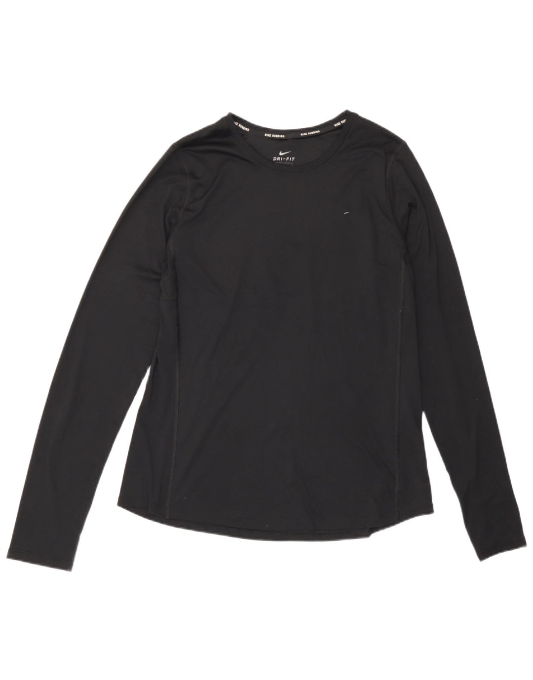 Nike Mujer Dri Fit Top Manga Larga UK 44 Grande Poliéster Negro