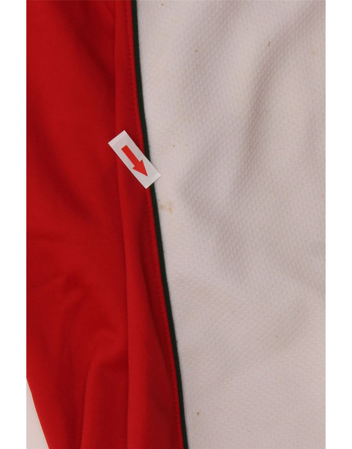 Vintage Mujer Chándal Pantalones IT 40 Pequeño Rojo Colorblock Poliéster