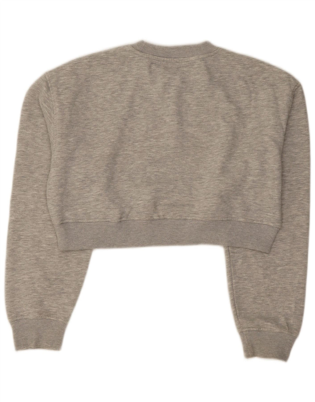 Zara Mujer Crop Sudadera De Gran Tamaño Jersey UK 10 Small Gris Moteado