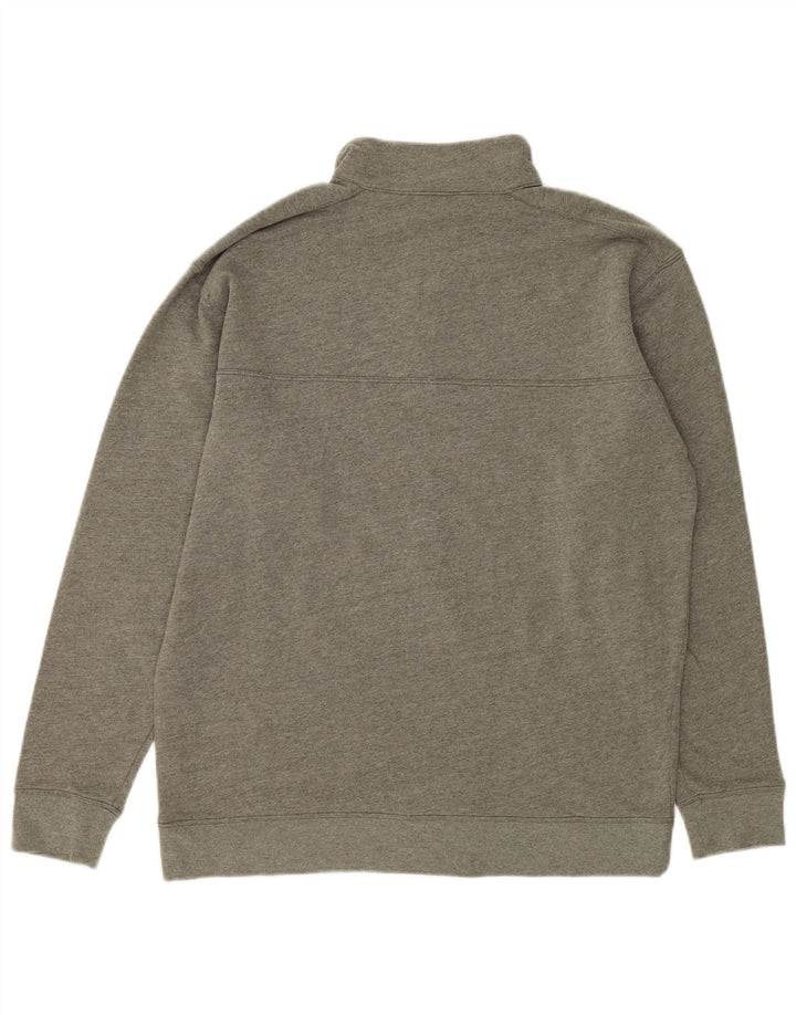 Columbia Hombre Zip Neck Sudadera Jumper Large Gris Algodón