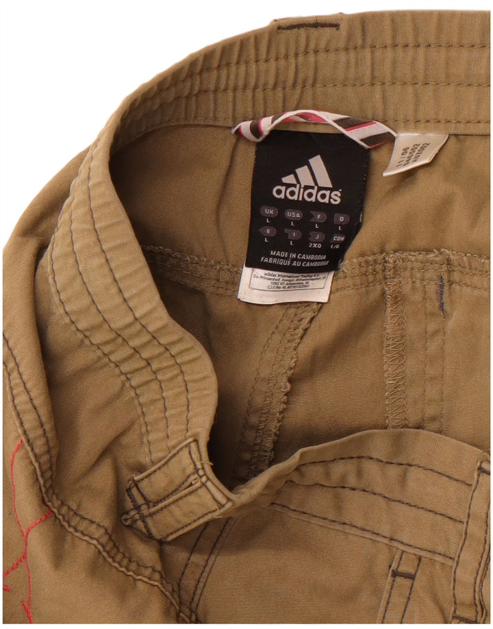 ADIDAS Pantalones cortos cargo para hombre grande W36 Algodón caqui