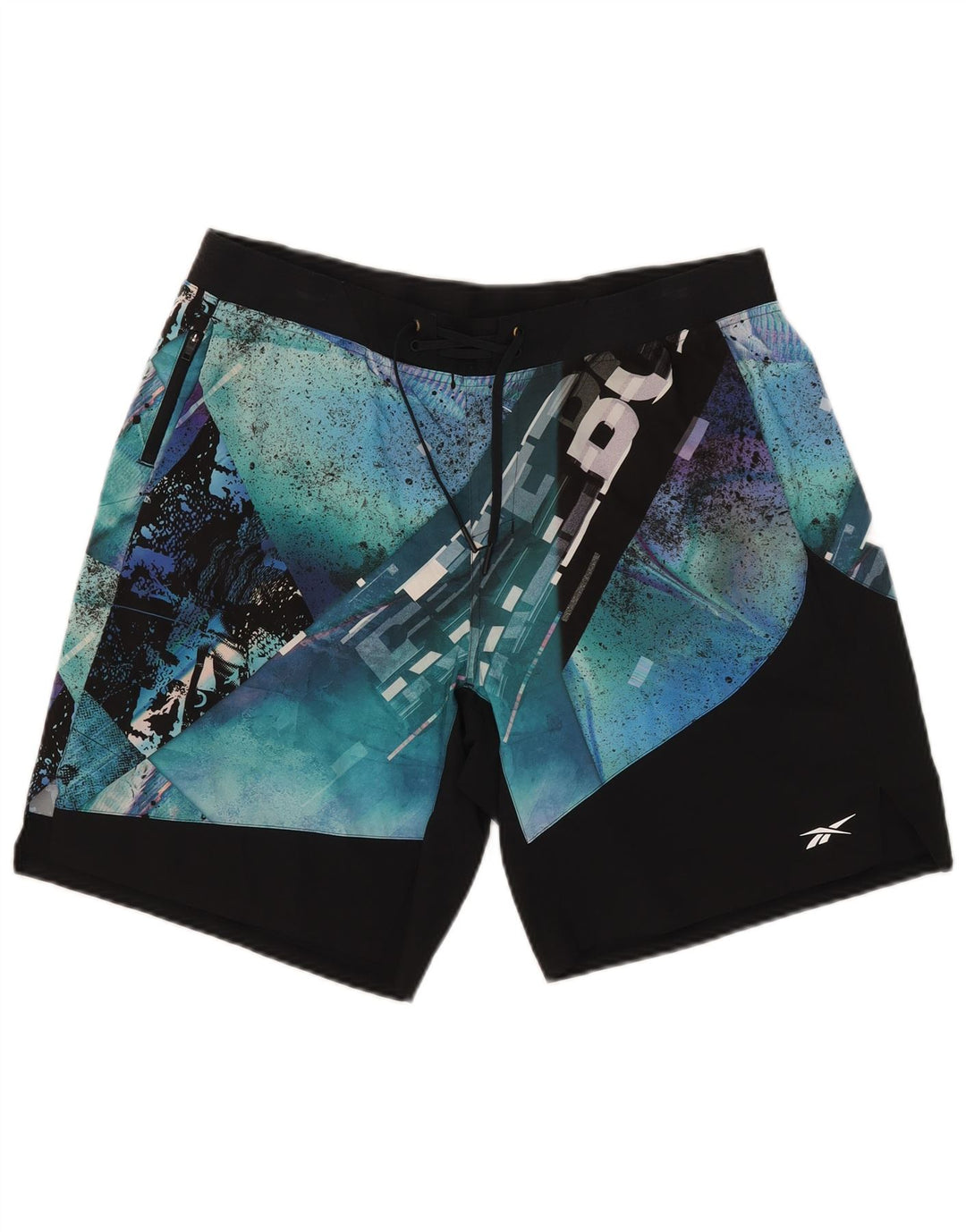 Reebok Bañador con estampado gráfico para hombre, poliéster color block azul grande