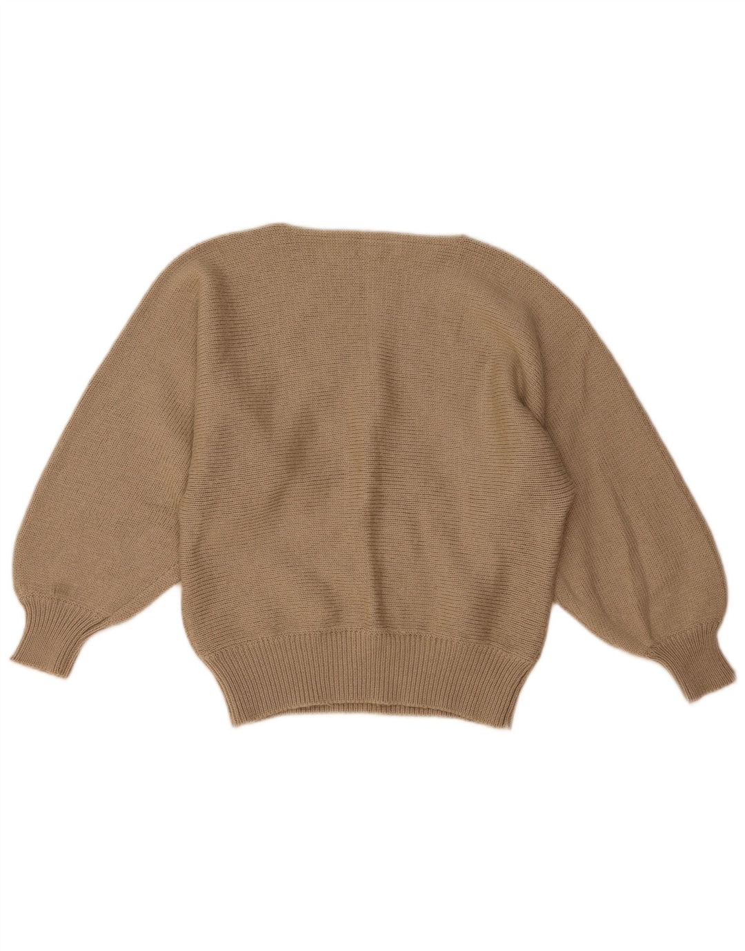 Vintage mujer gráfico barco cuello jersey suéter IT 42 marrón medio