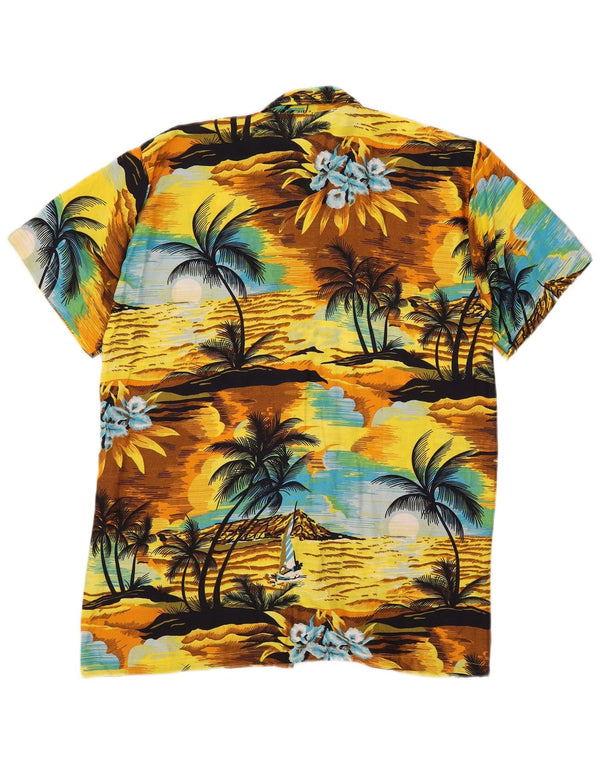 Vintage hombres gráfico manga corta camisa XL multicolor hawaiano