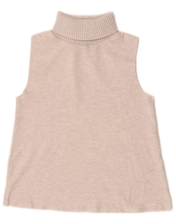 Zara Mujer Crop Roll Neck Vest Tank Top Reino Unido 8 Pequeño Gris Moteado