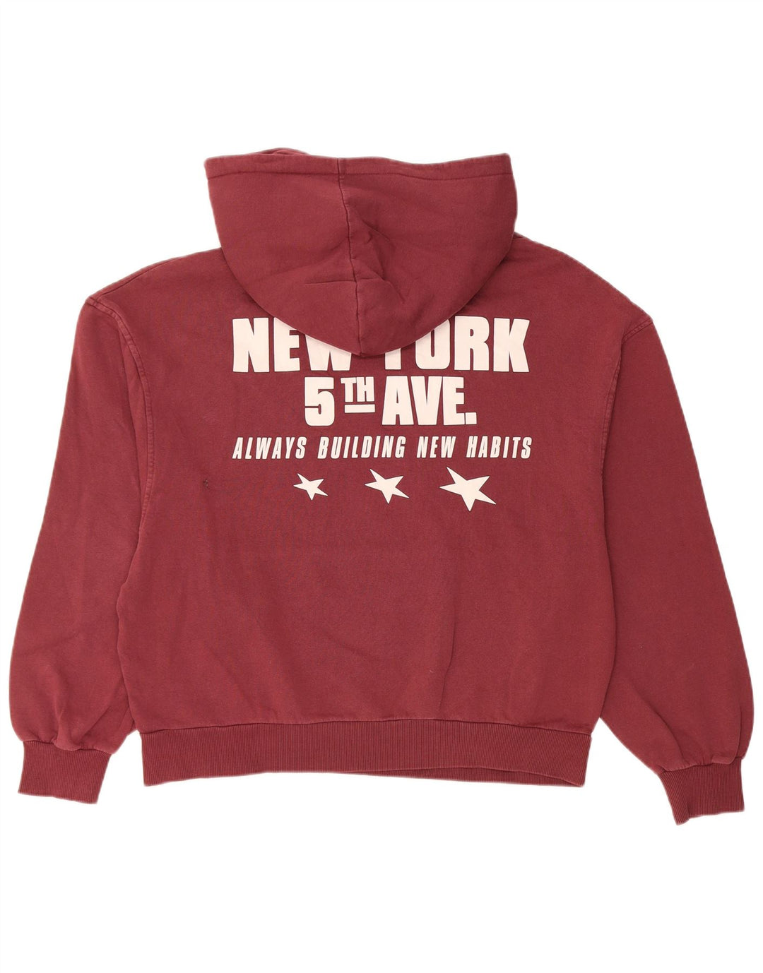 Pull & Bear Jersey con capucha extragrande con gráfico para mujer Reino Unido 44 Medio Borgoña