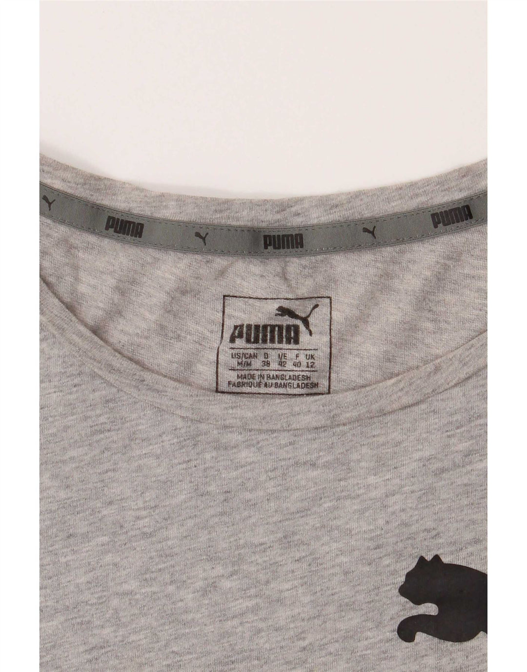 Puma Camiseta gráfica para mujer Top UK 12 Gris medio