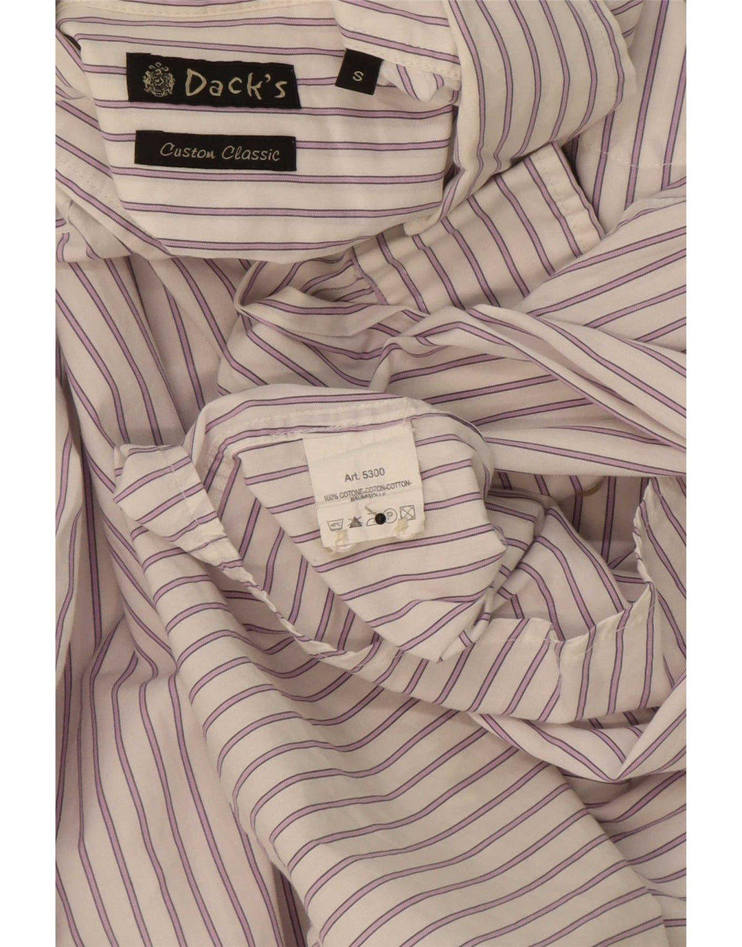 Camisa para hombre Dack's Algodón a rayas blancas pequeñas