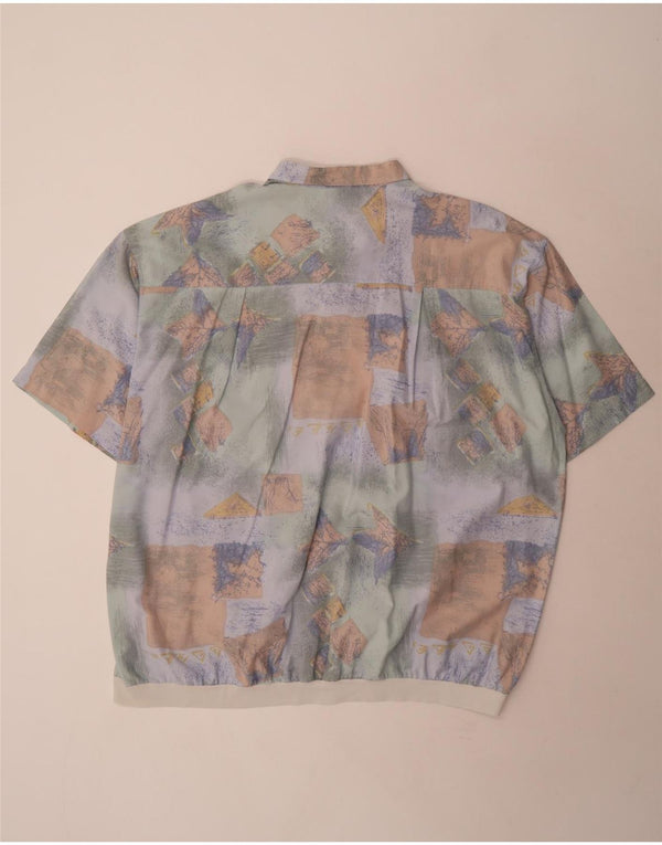 Canda Camisa de manga corta con patrón abstracto para hombre, talla 3XL, multicolor