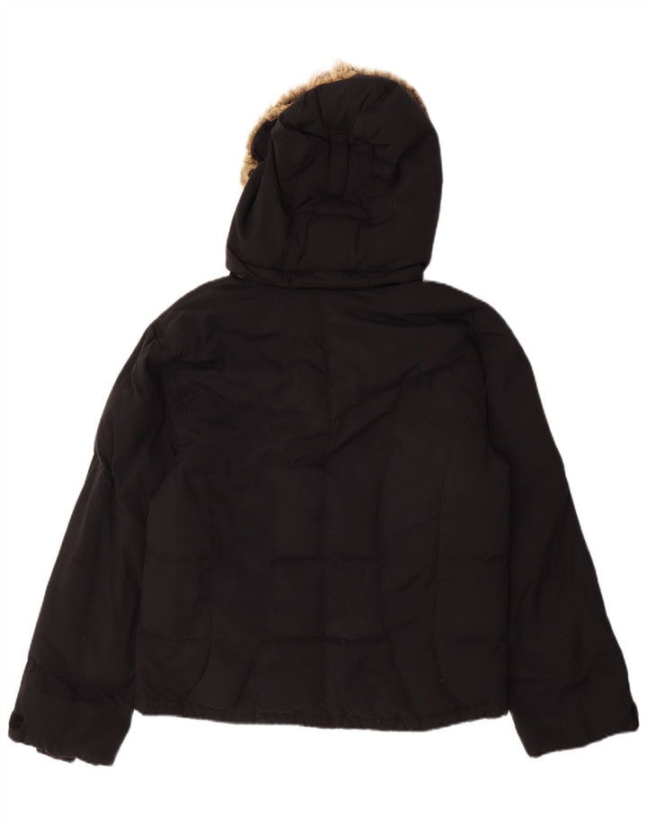 Columbia Chaqueta acolchada con capucha para mujer UK 46 Large Nylon negro