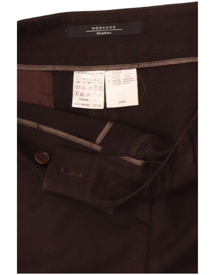 Max Mara Pantalones de traje de fin de semana para mujer UK 8 Small W27 L30 Marrón
