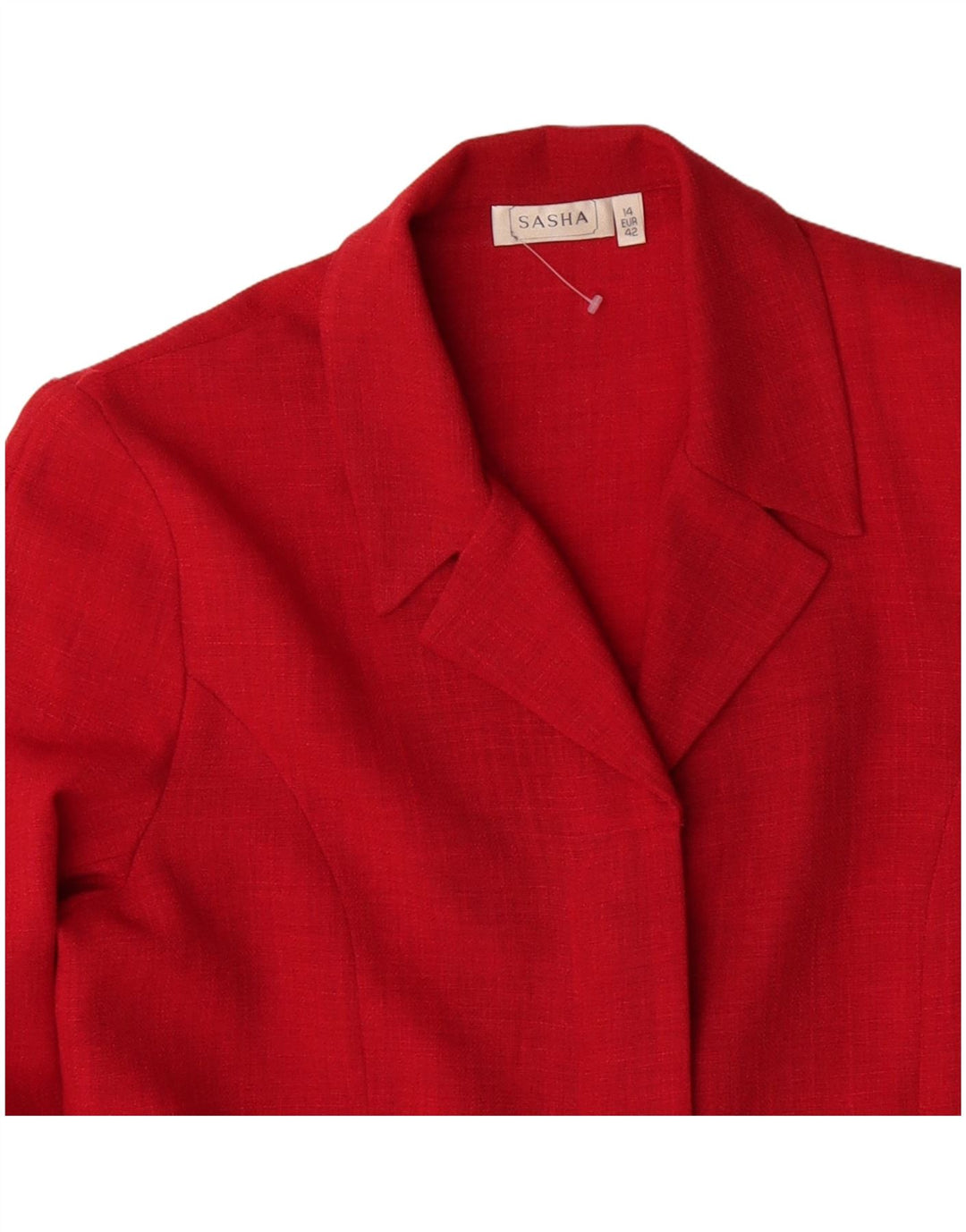 Sasha Chaqueta Blazer para Mujer EU 42 Grande Poliéster Rojo Clásico