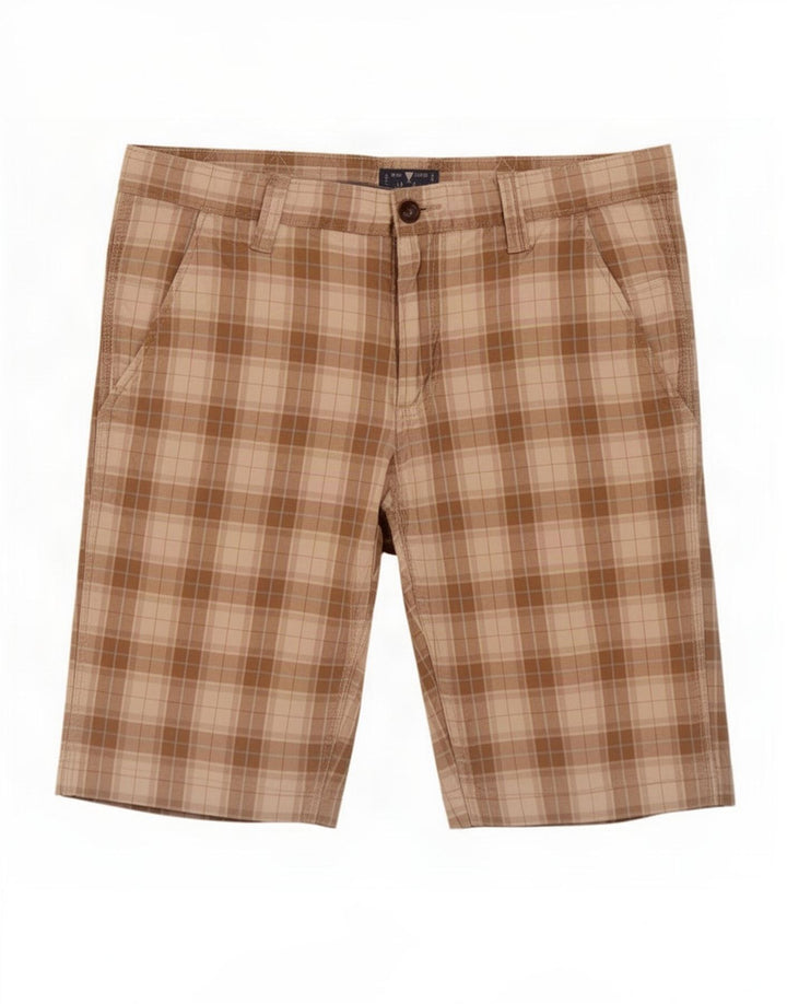 Hurkett Pantalones cortos chinos para hombre IT 48 Medium W32 Beige Check