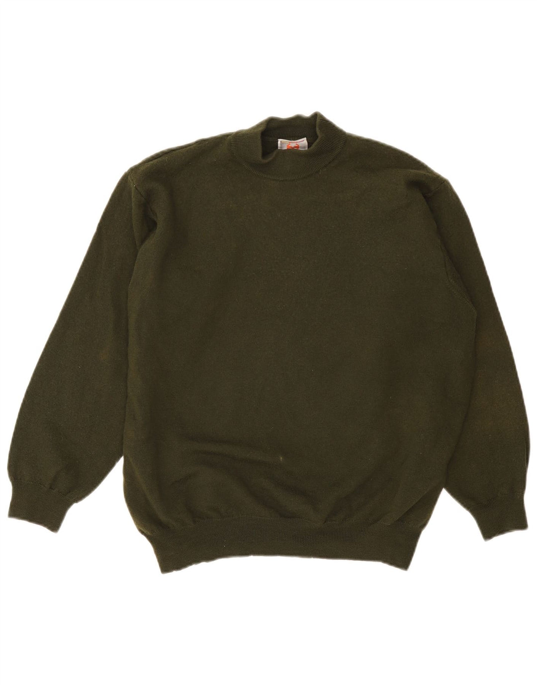Stefanel Suéter con cuello alto para mujer, talla 40, color caqui