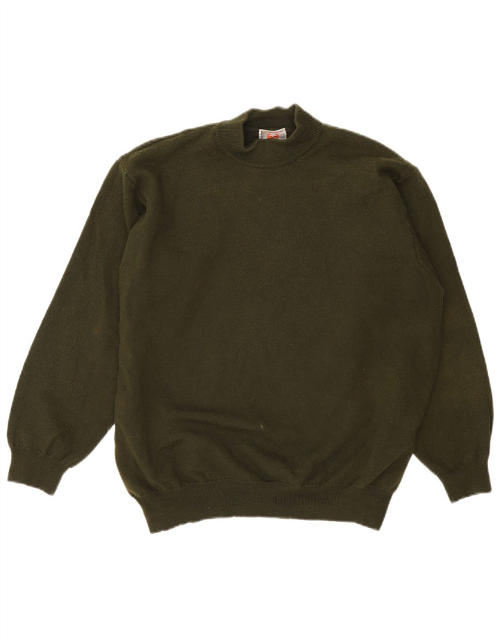 Stefanel Suéter con cuello alto para mujer, talla 40, color caqui