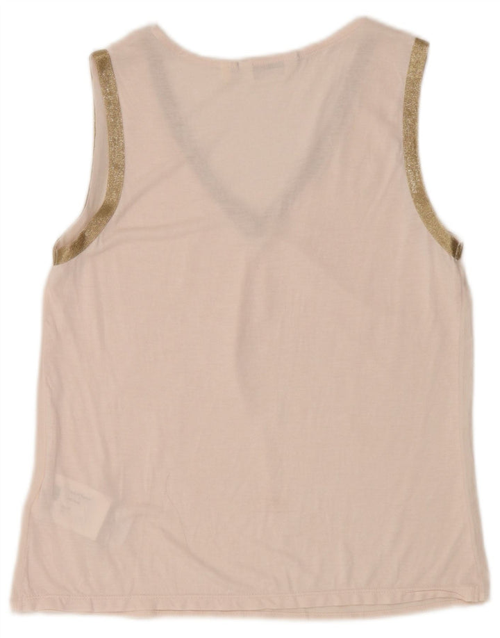 Naf Naf Top sin mangas transparente para mujer UK 40 Poliéster rosa medio
