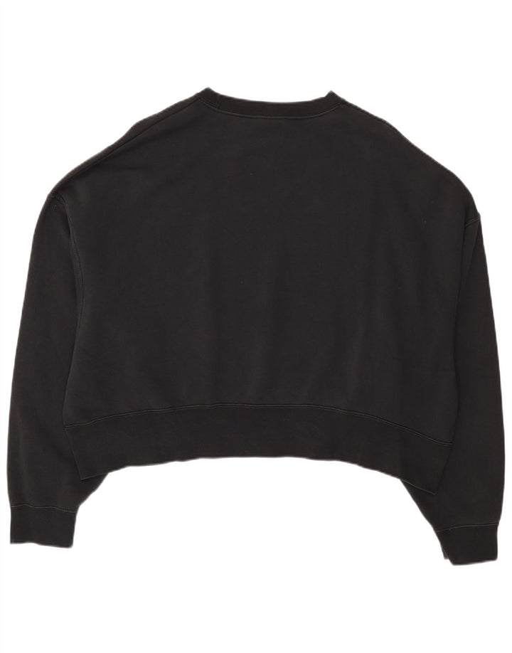 Nike - Sudadera corta extragrande para mujer, talla 40, talla mediana, algodón negro