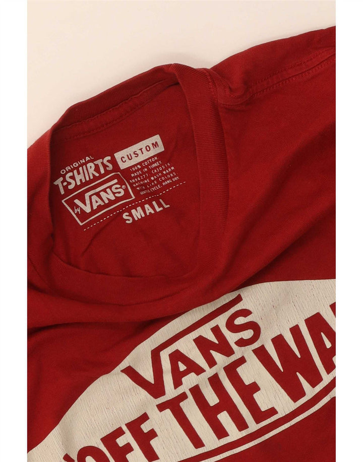 Vans Camiseta gráfica de ajuste personalizado para hombre Top pequeño de algodón rojo