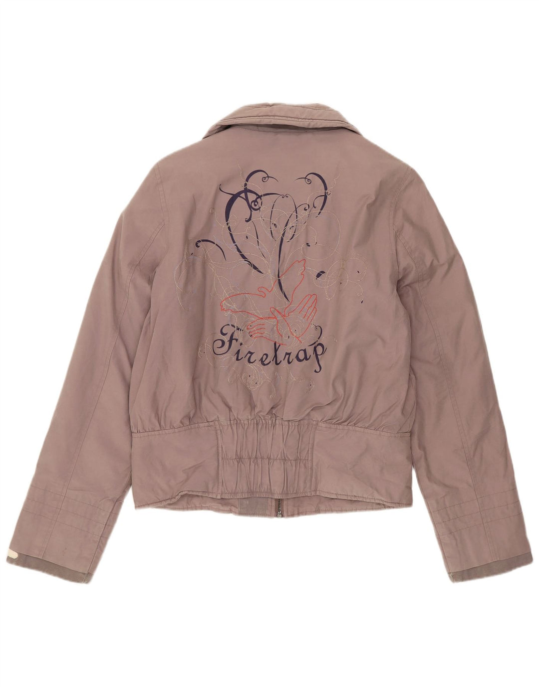 Firetrap Chaqueta Bomber para Mujer UK 10 Small Gris Algodón