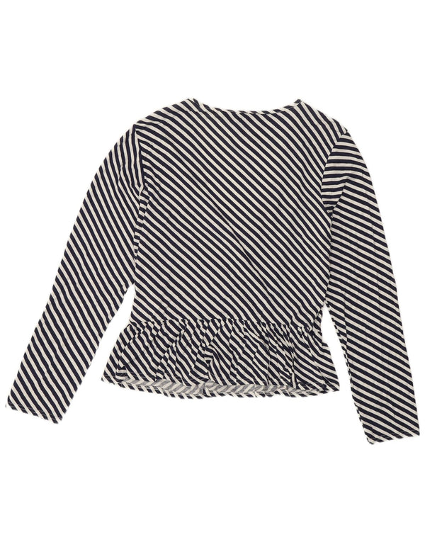 Lipsy Blusa de Manga Larga para Mujer UK 40 XL Azul Marino Rayas Viscosa