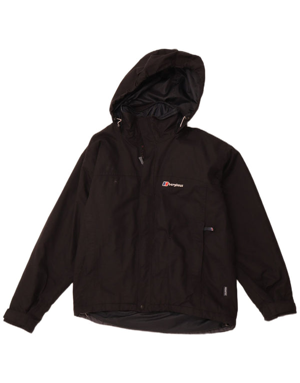 BERGHAUS Chaqueta impermeable con capucha para hombre UK 36 Small Black Nylon